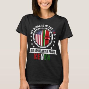 Camiseta Patriota Americano do Sinalizador Queniano Coração