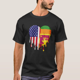 Camiseta Patriota Americano do Sri Lanka Derreter o País Cr