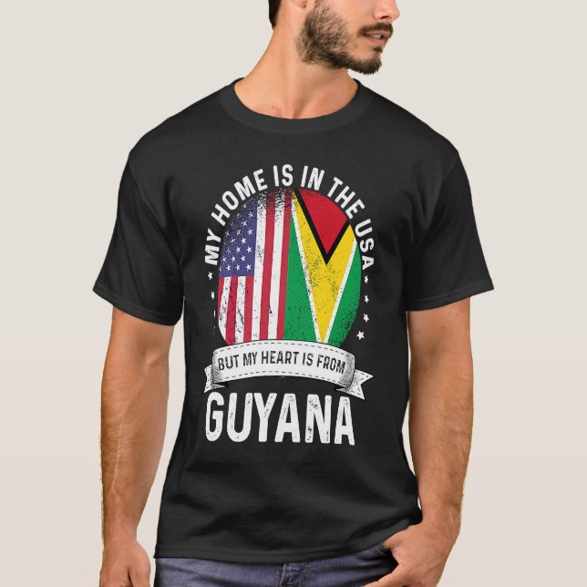 Camiseta Patriota Americano Guayanese Cresceu Orgulhamente  (Frente)