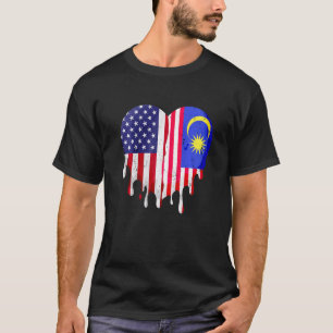 Camiseta Patriota Americano Malaio País Crescido Derretendo