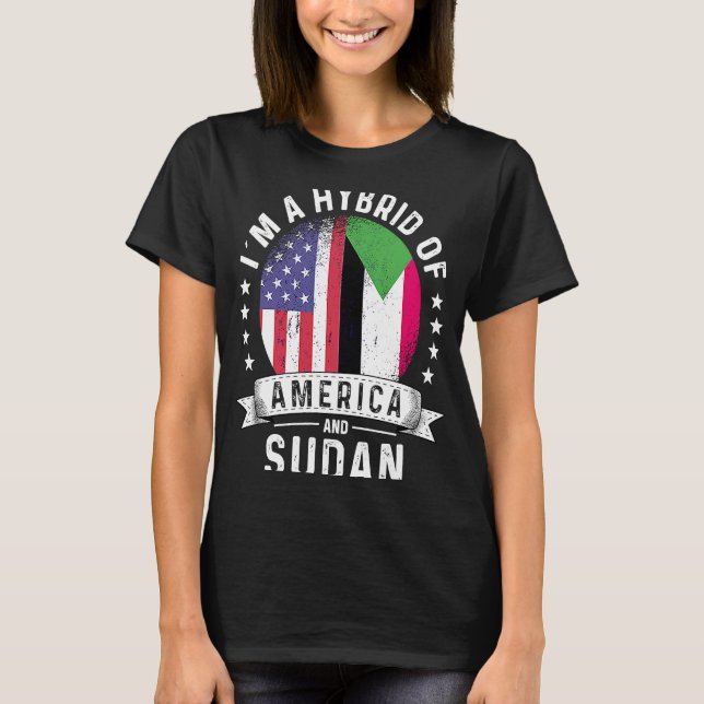 Camiseta Patriota Americano Sudanês Cultivado Sinalizador H (Frente)