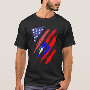 Camiseta Patriota Americano Taiwanês Coração Crescido Faixa