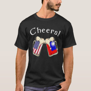 Camiseta Patriota Americano Taiwanês País Nativo Aplaudir B