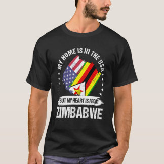 Camiseta Patriota Americano Zimbabuano Criado Orgulhoso Meu