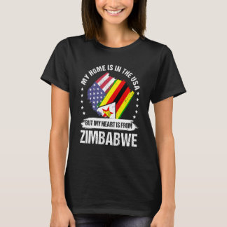 Camiseta Patriota Americano Zimbabuano Criado Orgulhoso Meu