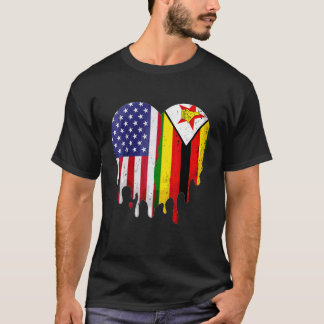 Camiseta Patriota Americano Zimbabuano País Crescido Derret