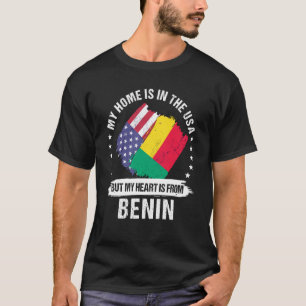 Camiseta Patriota Beninês Americano Crescido Orgulhoso Meu 