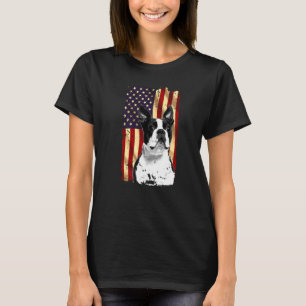 Camiseta Patriota Boston Terrier American Flag 4 de julho d