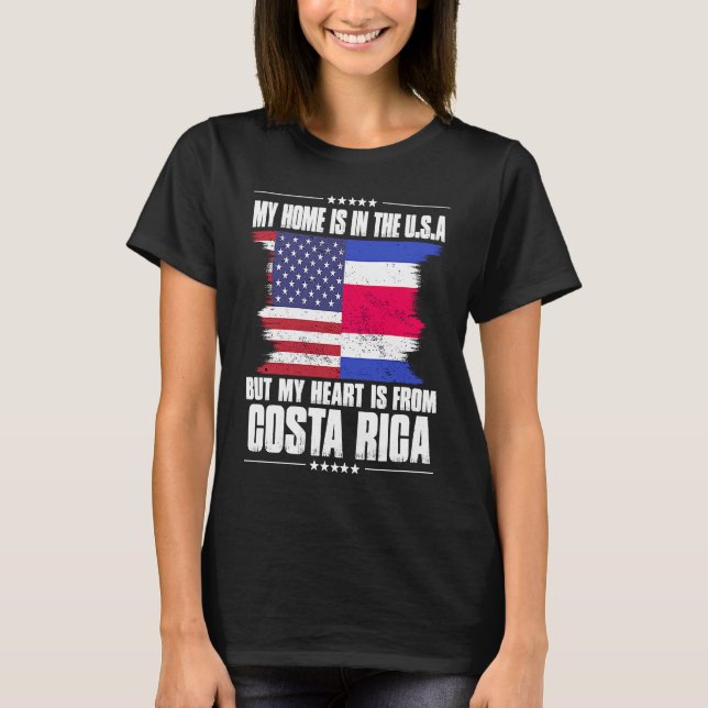 Camiseta Patriota costa-riquenho-americano cresceu orgulhos (Frente)