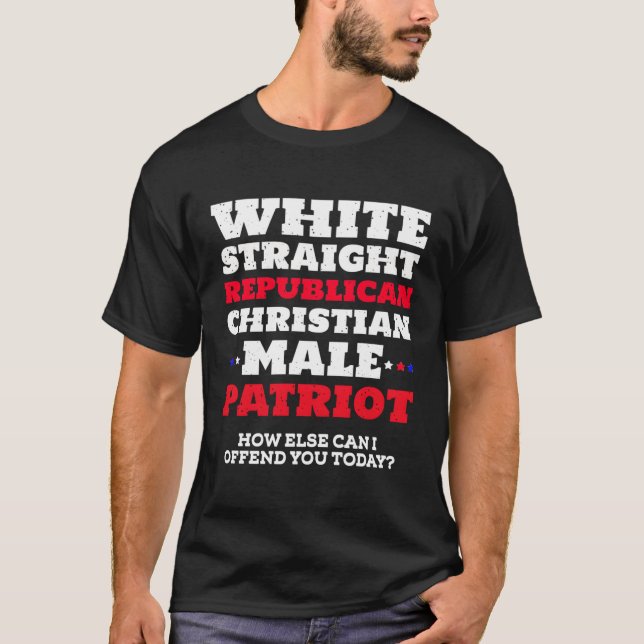 Camiseta Patriota Cristão Masculino Cristão Hetero Branco (Frente)