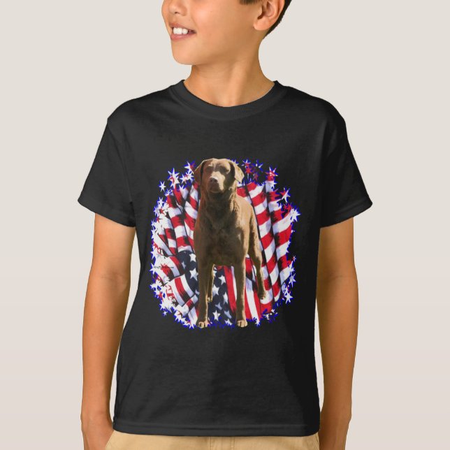 Camiseta Patriota de Retriever da Baía de Chesapeake (Frente)