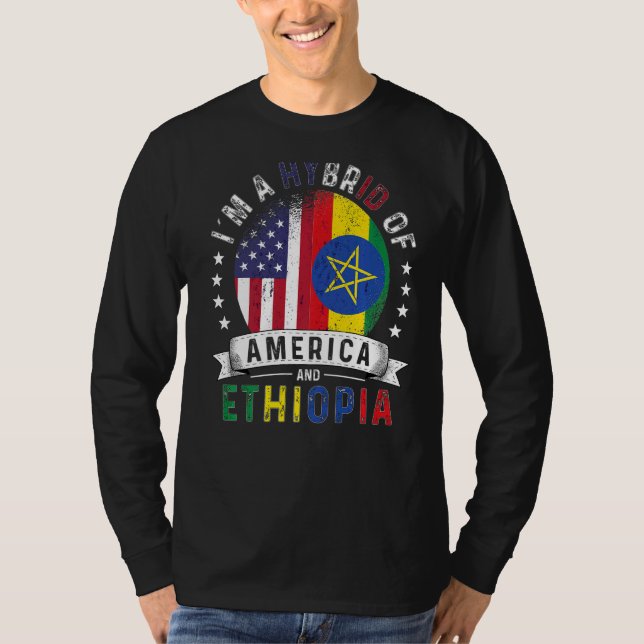 Camiseta Patriota dos EUA Etiópia Bandeira Americana Cresce (Frente)