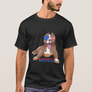 Camiseta Patriota Engraçado Pitbull Merica