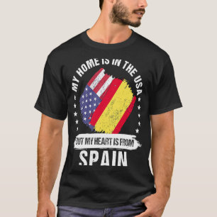 Camiseta Patriota Espanhol Americano Crescido Orgulhoso Meu