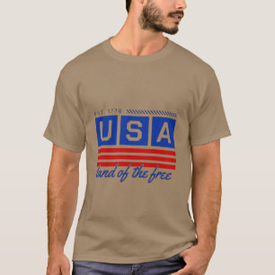 Camiseta Patriota EUA Lar dos Livres - Vintage EUA