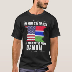 Camiseta Patriota Gambiano Americano Cresceu Orgulhento no