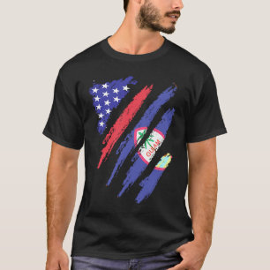 Camiseta Patriota Guamês Americano Coração Crescido Faixa B
