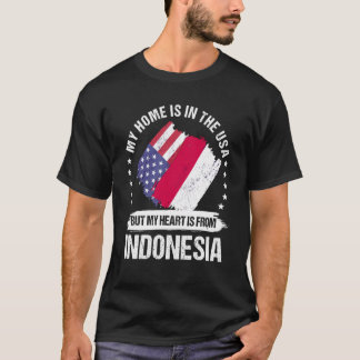 Camiseta Patriota indonésio americano cresceu Orgulhoso Meu