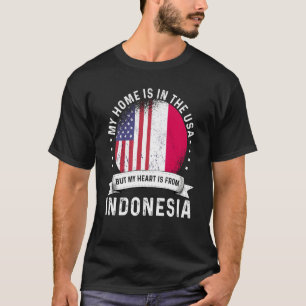 Camiseta Patriota Indonésio Americano Crescido Orgulhoso Ca