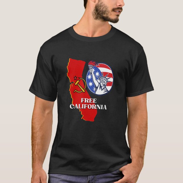 Camiseta Patriota Livre dos EUA Conservadores da Califórnia (Frente)