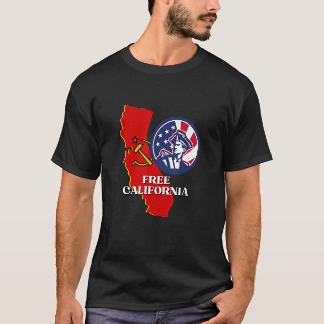 Camiseta Patriota Livre dos EUA Conservadores da Califórnia (Frente)