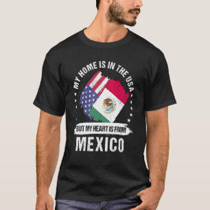 Camiseta Patriota Mexicano Americano Orgulhoso Meu Coração
