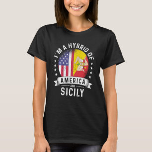 Camiseta Patriota siciliano americano cresceu Sinalizador H