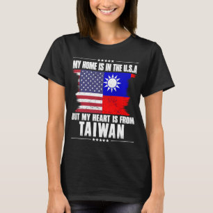 Camiseta Patriota taiwanês Americano Cresceu Orgulhoso Cora