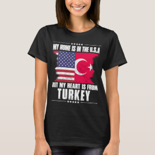 Camiseta Patriota Turkiye Americano Cresceu Orgulhoso em Ca
