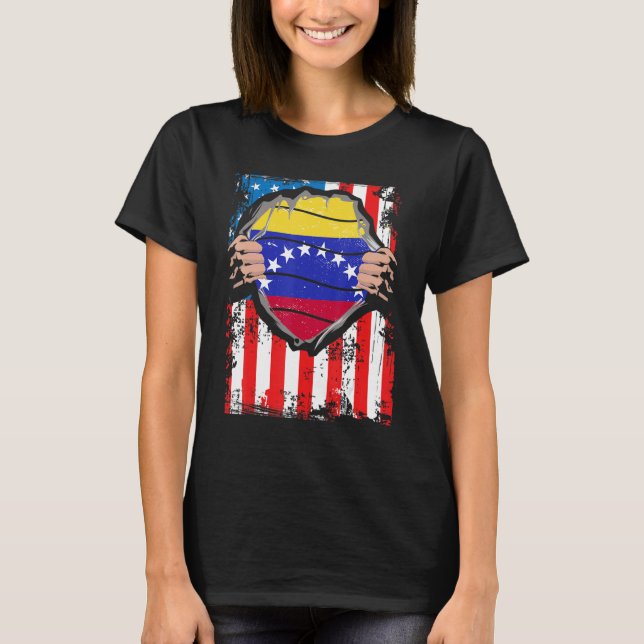 Camiseta Patriota venezuelano americano crescido Venezuela  (Frente)