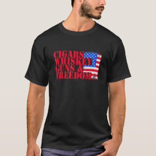 Camiseta Patriotas Americanos Cigarros Whkey Armas Liberdad
