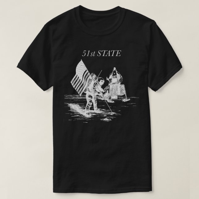 Camiseta patriotic 51st state in space  (Frente do Design)