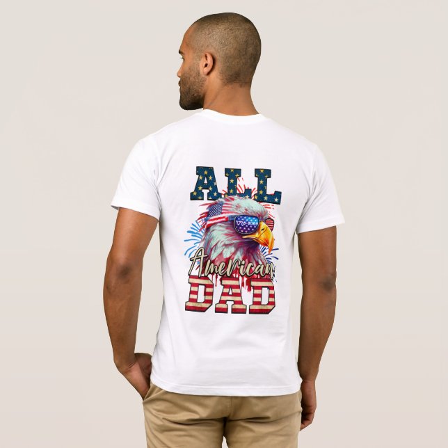 Camiseta Patriotic All American Dad 1776-2026 (Parte Traseira Completa)