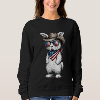 Camiseta Patriotic American Bunny Cowboy Face Easter Day