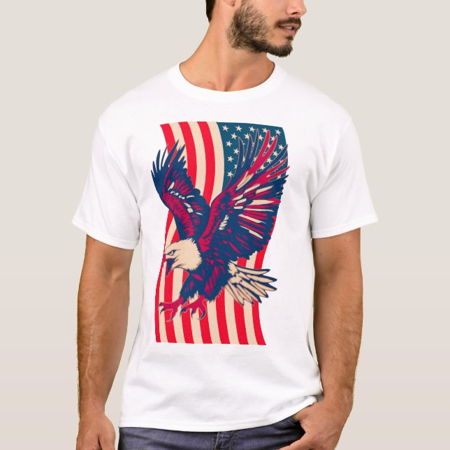 Camiseta Patriotic American Eagle USA Flag (Frente)