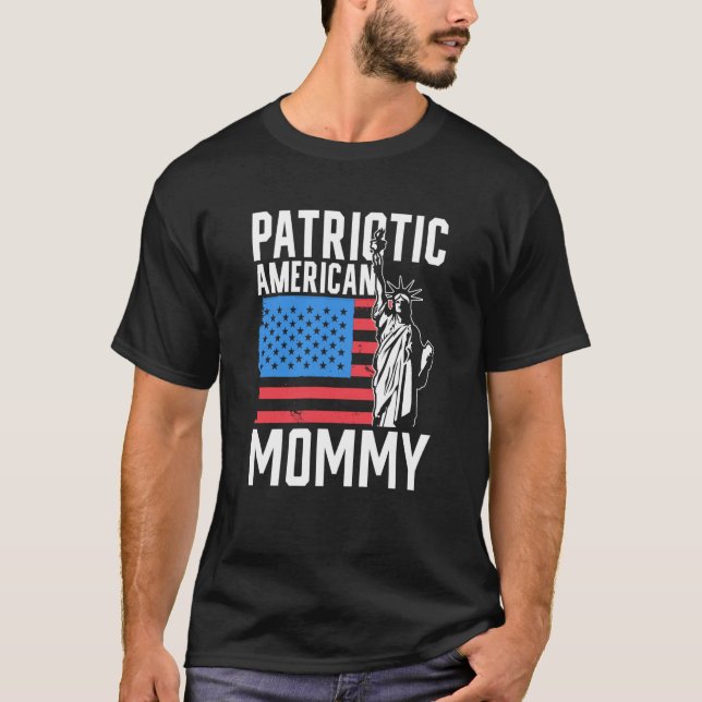 Camiseta Patriotic American Mommy Patriot Usa America Us Mo (Frente)