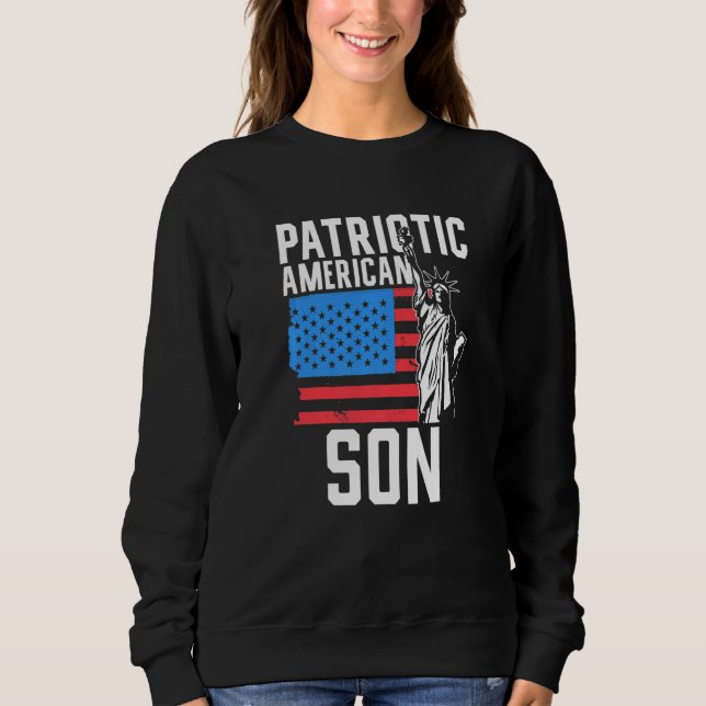 Camiseta Patriotic American Son America Usa Patriot Us Us U (Frente)