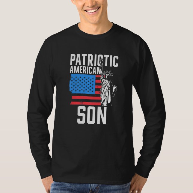 Camiseta Patriotic American Son America Usa Patriot Us Us U (Frente)