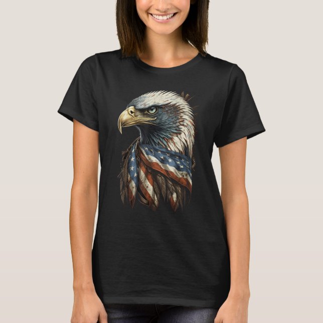 Camiseta Patriotic Bald Eagle 4th Of July Men USA American  (Frente)