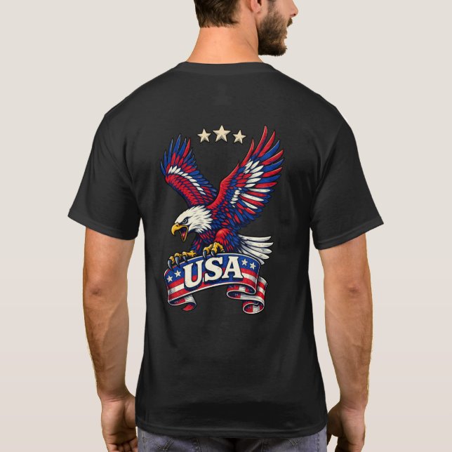Camiseta Patriotic Bald Eagle USA (Verso)