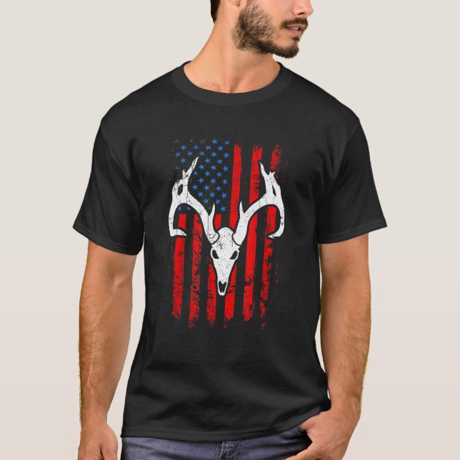 Camiseta Patriotic Bowhunting Arco Hunter Deer Hunting Amer (Frente)