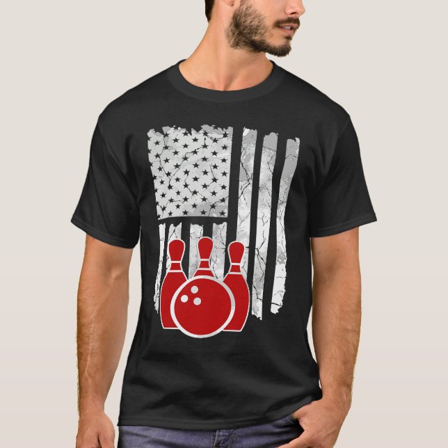 Camiseta Patriotic Bowling Player Bowler (Frente)