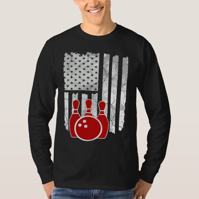 Camiseta Patriotic Bowling Player Bowler (Frente)