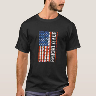 Camiseta Patriotic Bricklayer Flag USA Citizen Construction