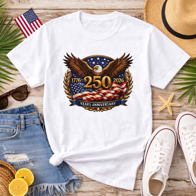 Camiseta Patriotic Bronze 250th Anniversary Emblem (Criador carregado)