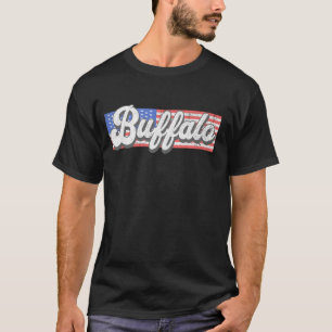 Camiseta Patriotic Buffalo USA Flag Stripe Vintage City Buf