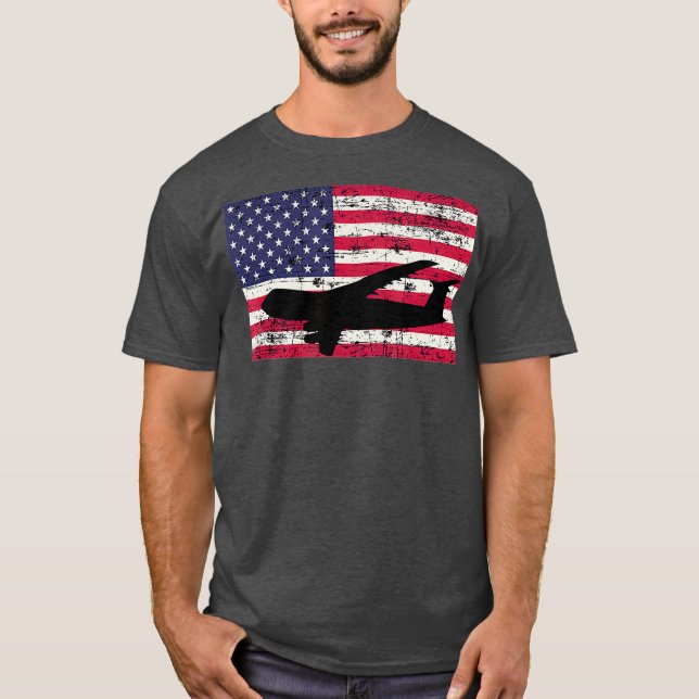 Camiseta Patriotic C5 Galaxy jet American flag (Frente)