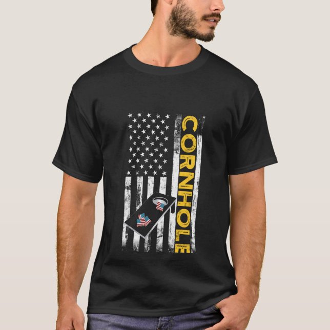 Camiseta Patriotic Cornhole Player Usa American Flag Corn H (Frente)