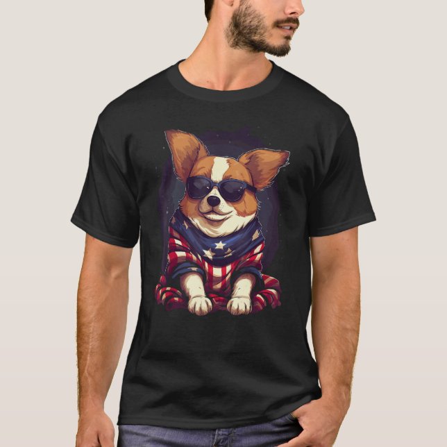 Camiseta Patriotic Dog 4th Of July (Frente)