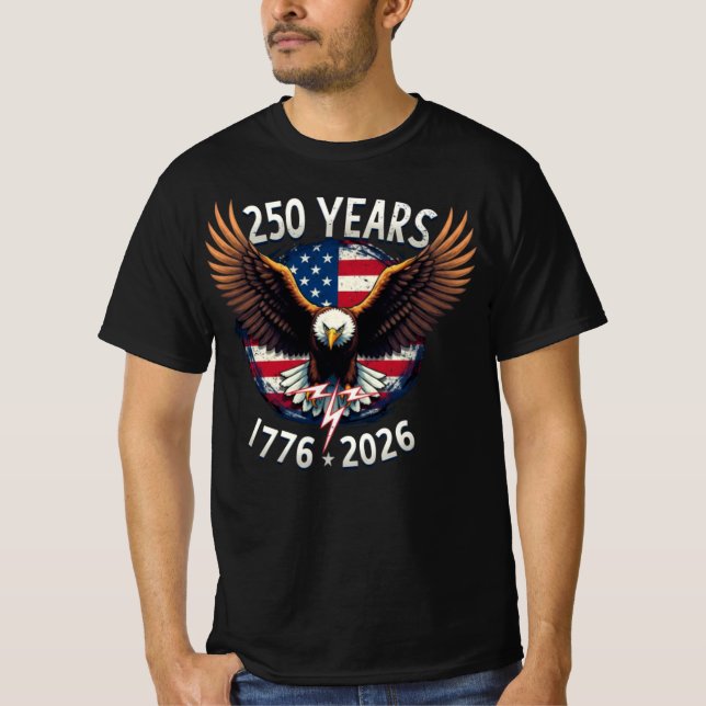 Camiseta Patriotic Eagle 250th Anniversary 1776-2026 (Frente)